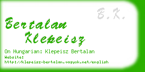 bertalan klepeisz business card